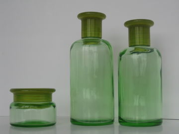 بطری های شیشه ای اسانس رنگی سبز 200ML 150ML 50G با کاهنده و درپوش اوریفیس